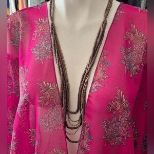 Multistrand Brown Wooden Beads And Gold